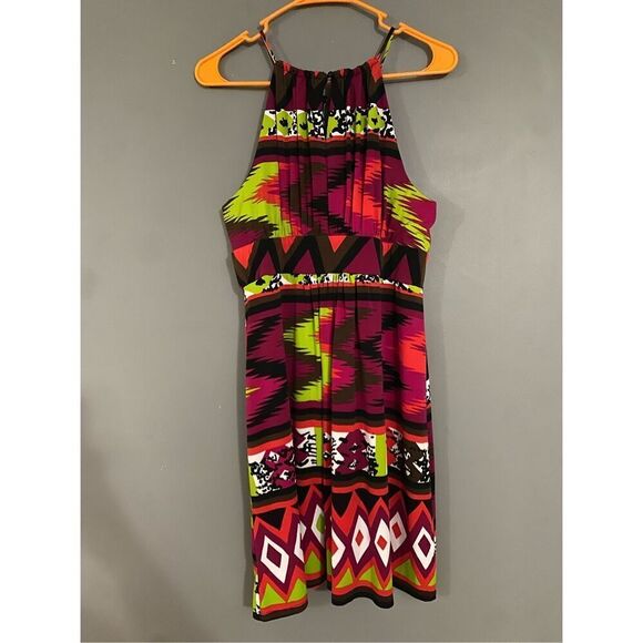 MSK Petite Strapless Halter Colorful Eyelet Back Dress Size 14P NWOT - Picture 4 of 6